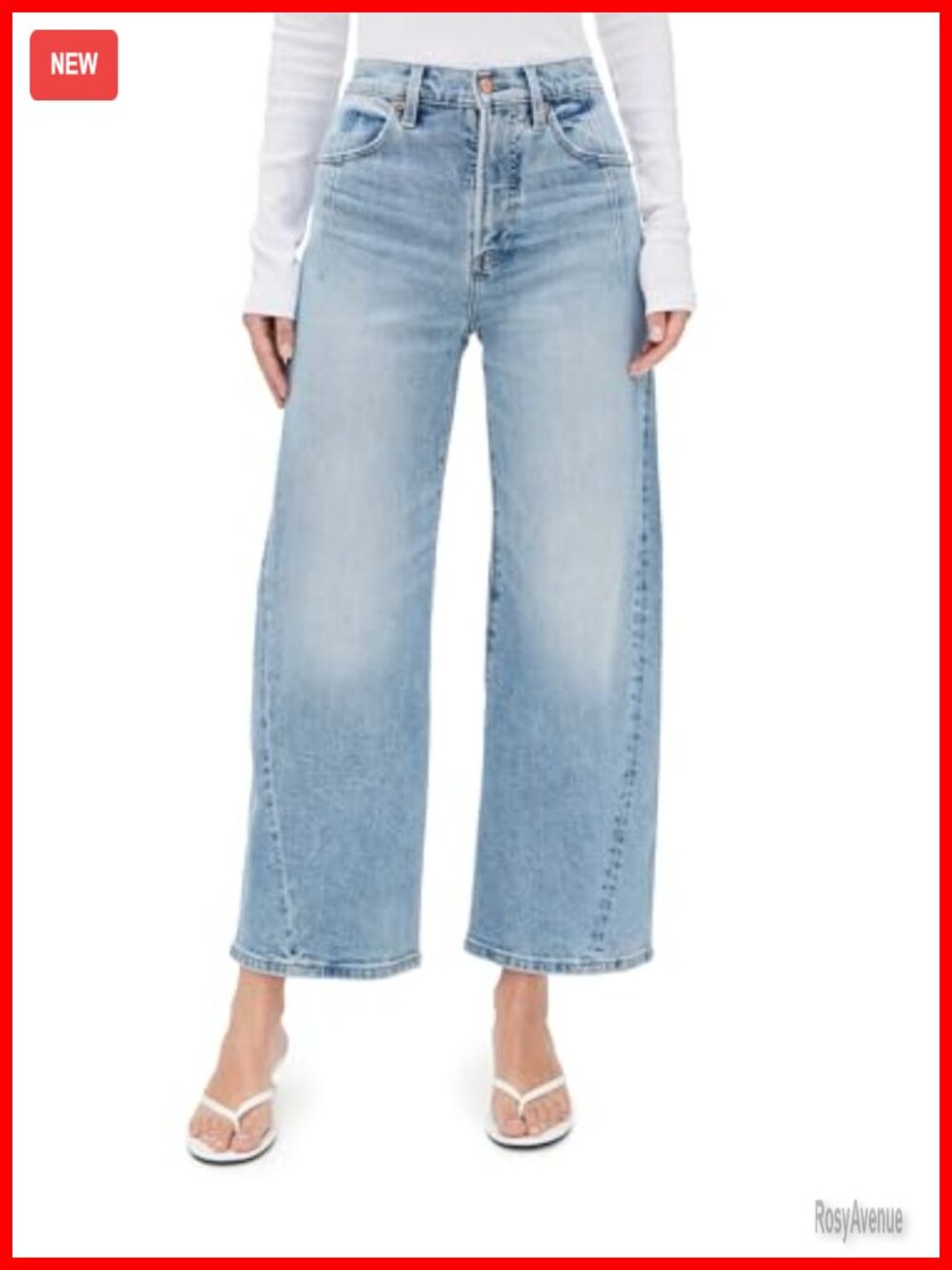 Pistola Kyra Wide Leg High Rise Jeans Pleated Front Twisted Seam